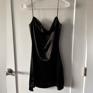 Black silk mini dress size L